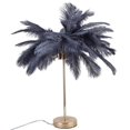 thumbnail image 4 of Lámpara de mesa de plumas de avestruz G4, luz de noche, lámpara de decoración para dormitorio, sala de bodas, enchufe británico gris de 230 V, 4 of 10