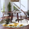 thumbnail image 4 of Round Area Rug 8 Ft, Sunflowers Cow Washable Non-Slip Circle Carpet for Living Room/Bedroom, Farmhouse Rustic Animals Flowers Floral Collection Low-Profile Large Area Rugs for Indoor, 4 of 7