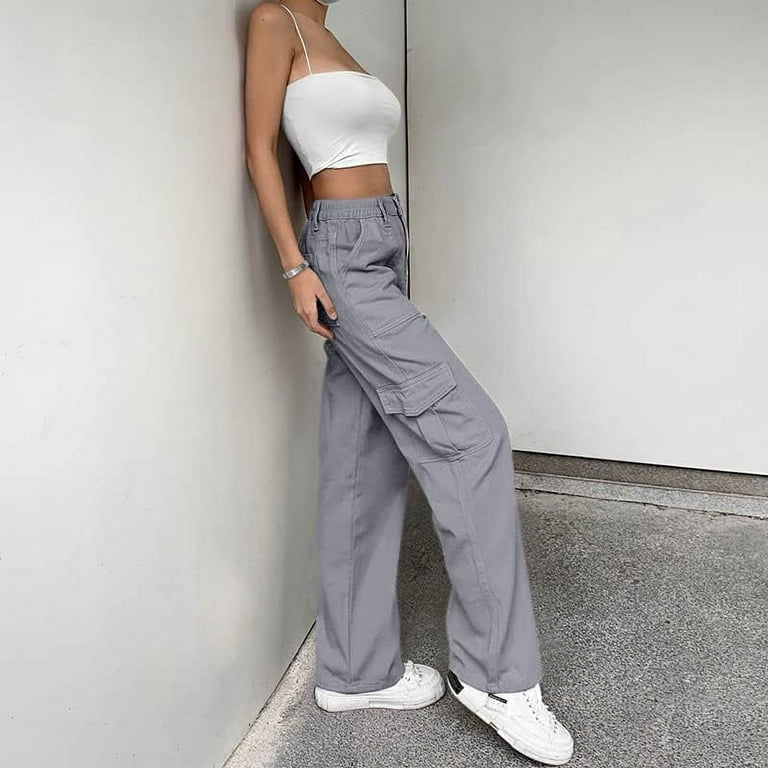 Lepunuo Cargo Pants for Women High Waisted Casual Pants Baggy