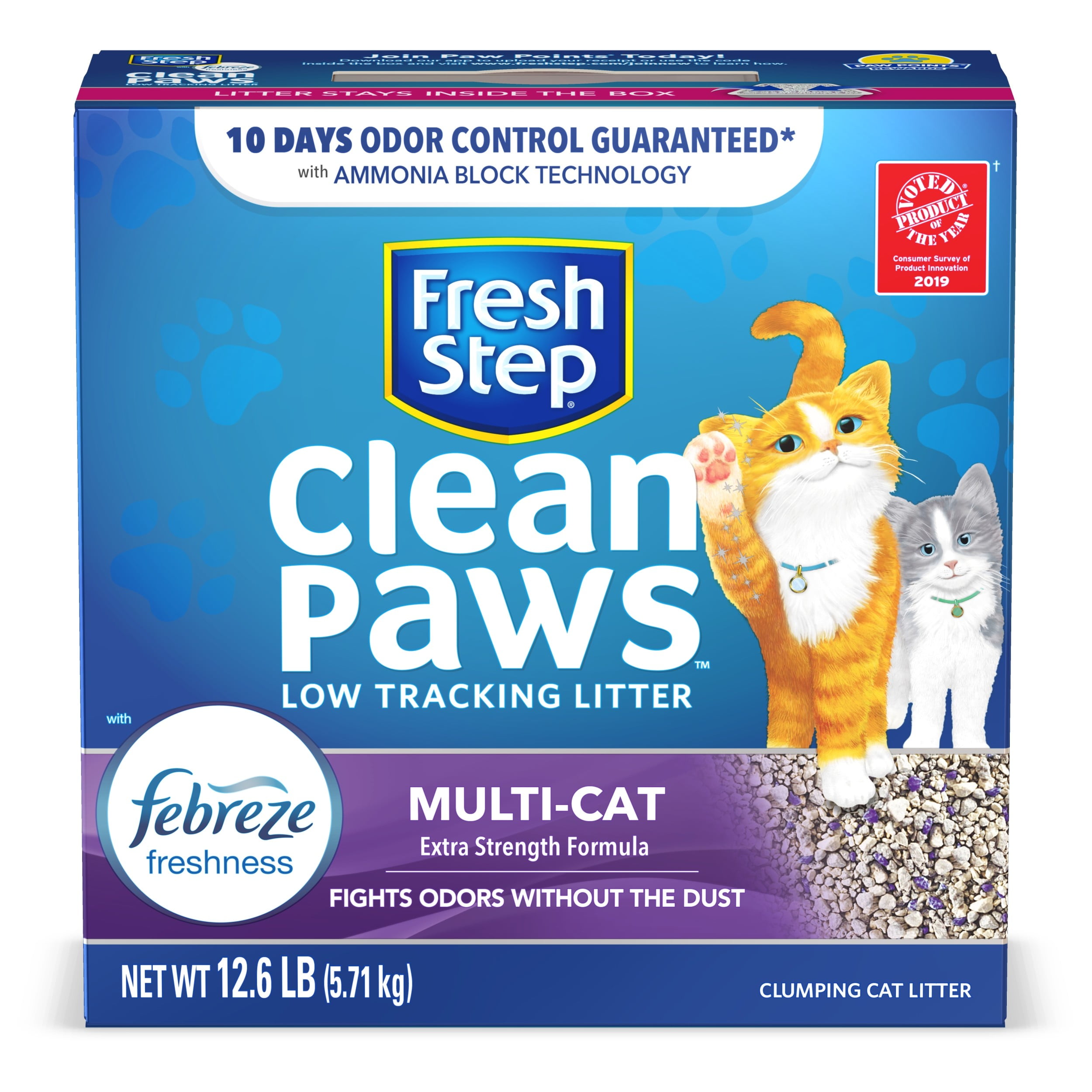 Fresh Step Advanced Clumping Cat Litter, Clean Paws Multi-Cat, Extra Large,  37 lbs total (2 Pack of 18.5 lb Boxes)