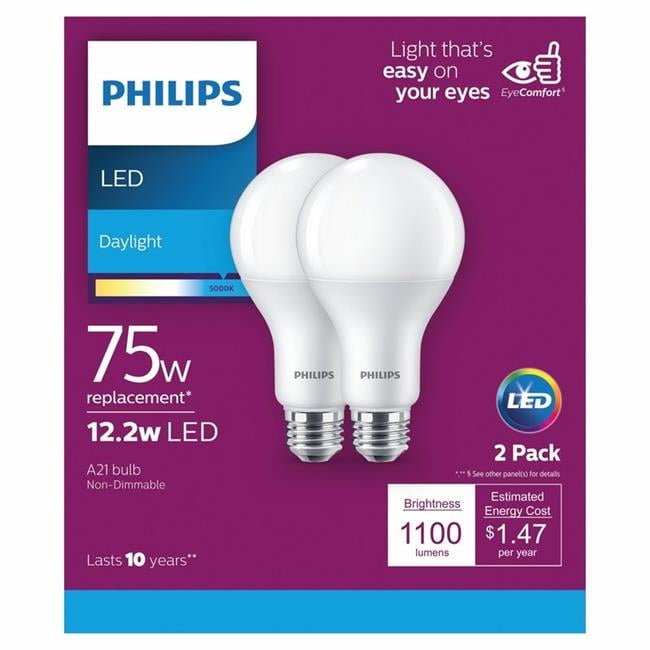 Philips 3001892 75 watt Equivalence A21 E26 Medium LED Bulb, Daylight