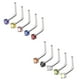 thumbnail image 5 of 10 piezas de piercing de nariz de aguja de acero curvado en forma de L para mujer, de cristal, 18 g 3mm, 5 of 6