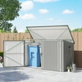 thumbnail image 2 of Outsunny 7.6 x 3.4ft Garbage Bin Shed with Lockable Doors, Lid, Silver Grey, 2 of 10