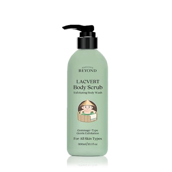 BEYOND Lacvert Body Scrub Peeling Gel (té verde 10.1fl oz) - Gel de ducha y gel de ducha para una exfoliación suave y spa en el hogar. Cuidado diario de la piel coreano. Tipo gommage para una piel sua