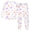 thumbnail image 2 of Butterfly Flower Pattern Cotton Pajamas 2 Piece Set Sleepwear Soft and Comfortable Homewear Nightwear, 2 of 7