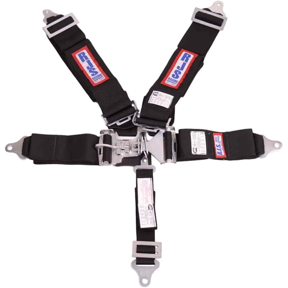 RJS Racing Equipment 1130201 5-Point Latch and Link Racing Harness Black
