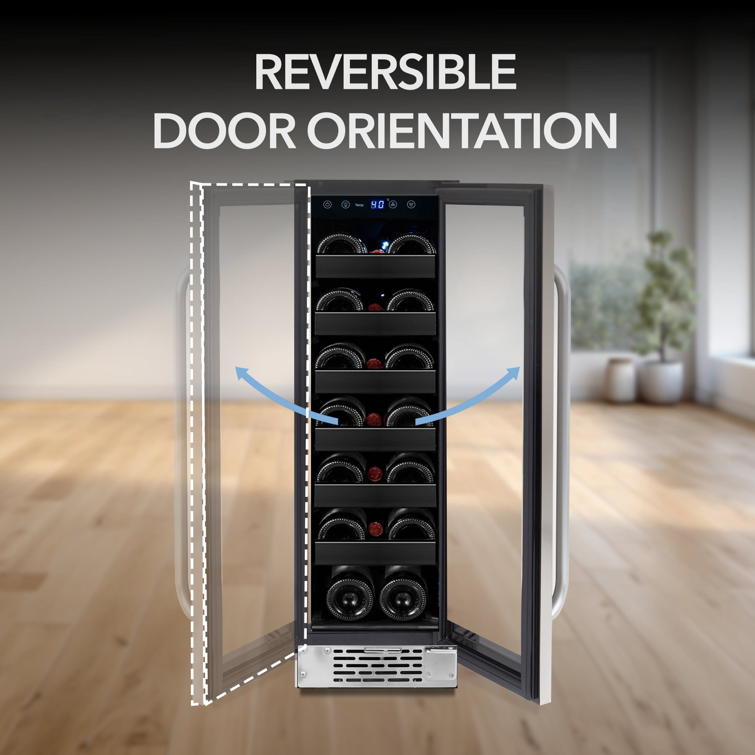 Whynter BWR-208SB 20-Bottle Wine Refrigerator, Stainless Steel, Undercounter or Freestanding, Single Zone Cooling