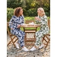 thumbnail image 2 of PatPat Pajamas for Women Set 2 Piece PJ Sets Leaf Prints Long Sleeve Womens Pajamas with Pockets Deep Blue, S, 2 of 13