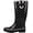 Black/ white Polka Dots, variant on Women's Rain Boots Rubber Waterpoof Mid Calf Colors Wellie Snow Wellington