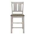 thumbnail image 3 of Furniture of America Waco Slat Back Wood White and Brown Counter Height Chairs (Set of 2), 3 of 7