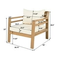 thumbnail image 3 of Rowena Classic Outdoor Patio Club Chair, Armchair with Solid Wood Frame and Water-Repellent Cushions, Beige, 3 of 13