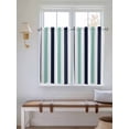 thumbnail image 6 of Tier Curtains 45 Inches Long, Turquoise Navy Blue Striped Window Treatment Curtain Drapes, Farmhouse Stripe Art Window Half Privacy Curtains for Bedroom Bathroom, 42"x45", 2 Panels, 6 of 7