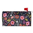 thumbnail image 3 of Fotbe Dancing Skeletons Floral Garden Mailbox Covers Post Letter Box Cover Garden Decor Standard Size-25.5x21 in, 3 of 9