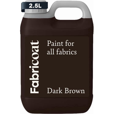 Fabricoat - Fabric Paint for Furniture - 85 oz / 2.5L Dark Brown - Restore or Change the Color of Couches, Chairs, Upholstery, Soft Furnishings, Car Interiors, Clothing, & Footwear