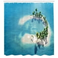 thumbnail image 3 of Ambesonne Island Shower Curtain, Atoll Palm Trees Ocean, 69"Wx75"L, Blue Ivory Green, 3 of 3