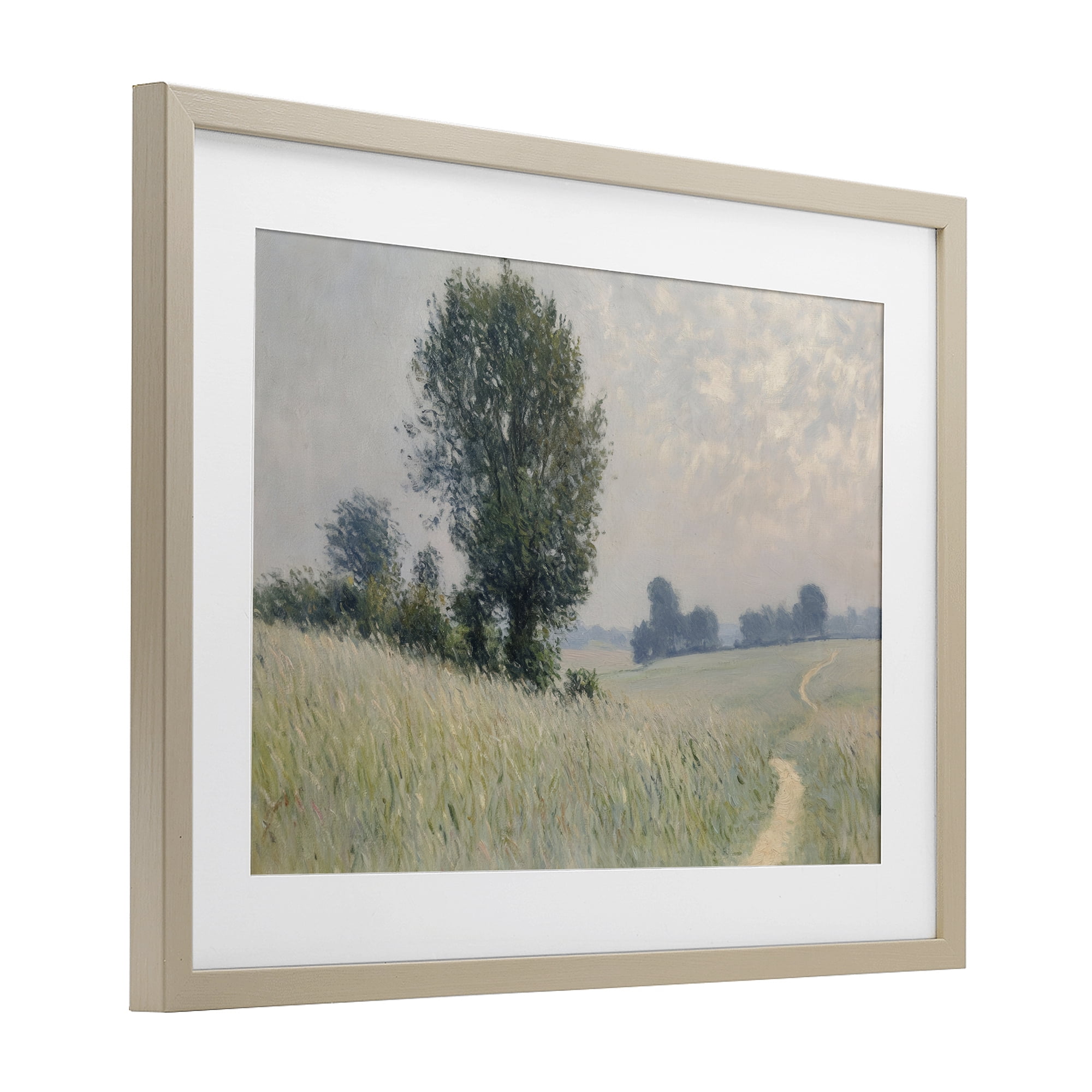 Stupell Industries Tall Grass Path Through Meadow Birch Framed Print Under Glass, design by Petal Prints Design