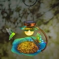 thumbnail image 4 of sruoe Bird Feeder, Hanging Bird Feeders Outdoor, Weatherproof Open Platform Bird Feeders, Decoration Wild Feeders for Outside, Garden, Patio, Yard, Deck, Iron, 4 of 5