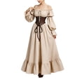 thumbnail image 2 of FNFYFH Renaissance Medieval Costume Dress Women Peasant Cottagecore Dress 1700s Victorian Fairy Dress, 2 of 8