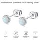 thumbnail image 5 of 1 par de pendientes hipoalergénicos de piedra lunar para mujer, pendientes de piedra lunar de plata de ley, pequeños pendientes redondos de estrella para personas sensibles, 5 of 8