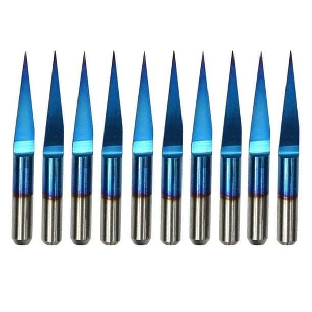 10pcs 3.175mm 1.3-3.175mm Incisione Punte Carburo Estremità Fresa - Foto 11