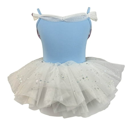 

Kids Girls Summer Butterfly Solid Color Suspender Jumpsuit Dance Training Dress Children s Performance Puffy Dress Blue 4-5 Years