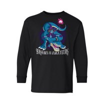 Awkward Styles Halloween Youth Sweatshirt Witch on Dinosaur Crewneck Tee for Kids