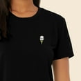 thumbnail image 5 of Dalix Ice Cream Embroidered Cropped Flowy Soft Cotton Short Sleeve T Shirt Womens in Black L Large, 5 of 5