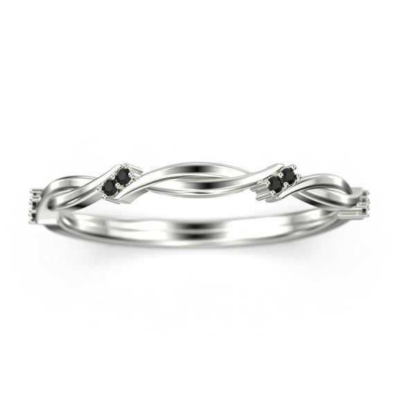 0.08Ct Radhe Ring 18K White Gold Over Silver