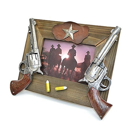 4x6 Western Cowboy Revolver Picture Frame