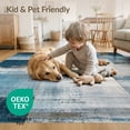 thumbnail image 4 of ODIKA 6'x9' Washable Area Rug Non-Slip, Easy Care, Abstract Distressed Bordered Mosaic Vintage Farmhouse Lightweight for Family Room, Living Mater Bedroom, 4 of 7