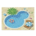 thumbnail image 1 of Pool Party Cutting Board, Relaxing Time Swimming Pool Fun Summer Vacation Joy and Leisure Outdoor Image, Decorative Tempered Glass Cutting and Serving Board, in 3 Sizes, by Ambesonne, 1 of 2