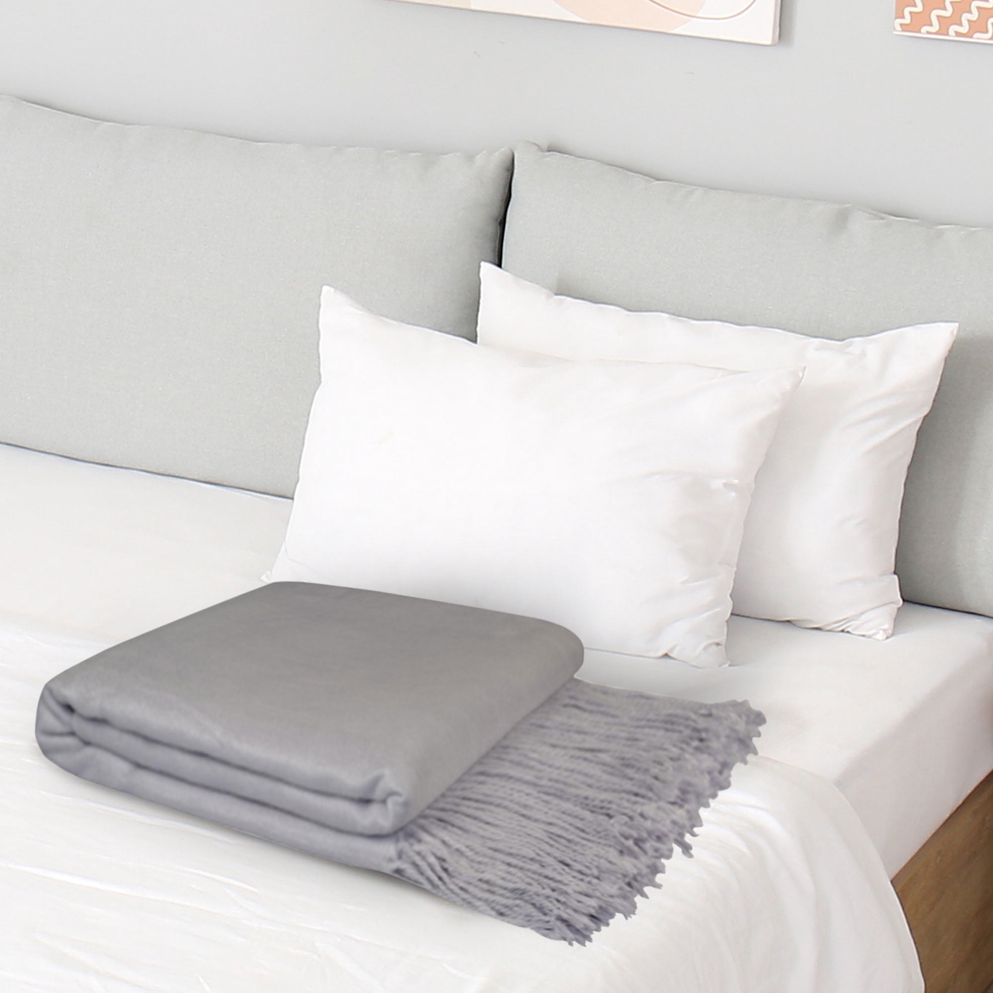 Unique Bargains Viscose Decorative Throw Blanket, 50" x 65" Whisper Gray