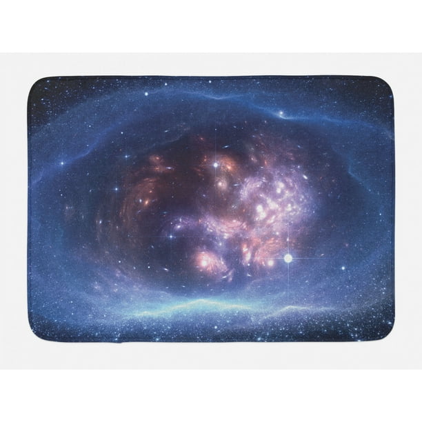 Outer Space Bath Mat, Outer Space Nebula Gas Cloud and Star Clusters Universe Cosmos Astronomy