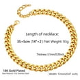 thumbnail image 4 of ChainsProMax Gold Chain Necklaces for Mens Stainless Steel Chain Choker 14 inch 12mm, 4 of 8