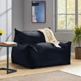 thumbnail image 2 of Noble House Velie Velvet Bean Bag Chair, Midnight Blue, 2 of 8