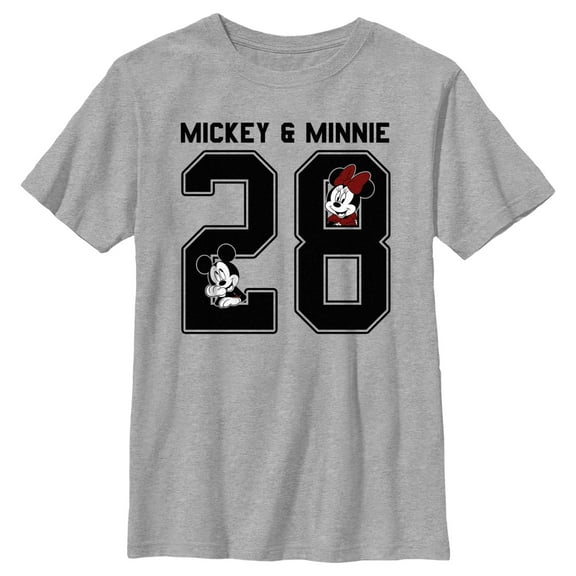 Boy's Mickey & Friends Mickey & Minnie Jersey  Graphic Tee Athletic Heather X Large