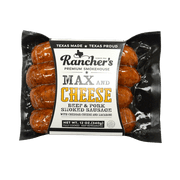 Rancher's Premium Smokehouse, Max & Cheese Pork and Beef Sausage, 12 oz Plastic Wrapped Refrigerated