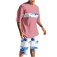 thumbnail image 1 of Mangas de Mano para Hombres, Impresión Hawaiana Suelta Casual, Pantalones Cortos Deportivos de Cintura Elástica Y Set de Blusa, 1 of 5