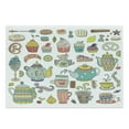 thumbnail image 1 of Tea Party Cutting Board, Coffee and Dessert Cupcake Bagel Doughnut Baked and Sweets Cinnamon Teapot, Decorative Tempered Glass Cutting and Serving Board, Large Size, Multicolor, by Ambesonne, 1 of 1