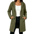 thumbnail image 3 of Brnmyaeo Women's Zip Up Long Hoodies Oversized Fleece Tunic Sweatshirts with Pockets Casual Waist drawstring Jacket Coats Fall Trendy Zipper Hoodie, 3 of 8