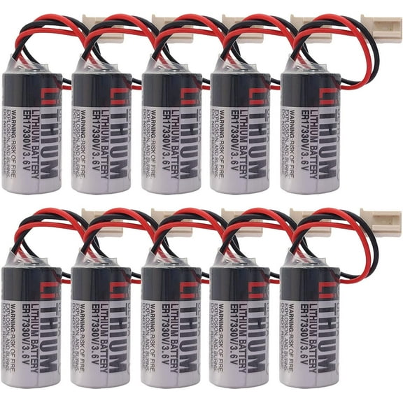 (Pack of 10) ER17330V 3.6V 1700mAh Battery with White Plug for EPSON R13ZA00600300 Body Battery