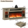 thumbnail image 7 of DreamCurship Fireplace TV Stand for TVs up to 80", Farmhouse TV Stand with Electric Fireplace, Glass Door Entertainment Center with Led Light, Media Console Table for Living Room, Gray, 7 of 7