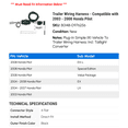 thumbnail image 2 of Trailer Wiring Harness - Compatible with 2003 - 2008 Honda Pilot 2004 2005 2006 2007, 2 of 2