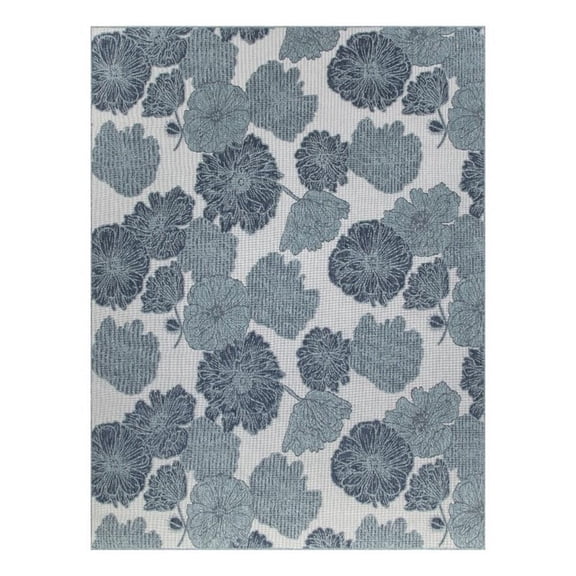 Pemberly Row Modern / Contemporary 9' x 12' Fabric Blue Area Rug