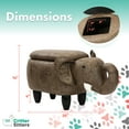 thumbnail image 4 of Critter Sitters 15-In. Seat Height Brown Elephant Animal Shape Storage Ottoman - Furniture for Nursery, Bedroom, Playroom, and Living Room Decor, 4 of 19