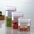 thumbnail image 2 of Rectangular Dry Food Cereal Flour Beans Airtight Flip Storage Container Holders, 2 of 10