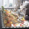 Area Rug Indoor Carpet, Thanksgiving Fall Squirrel Pumpkins Maple