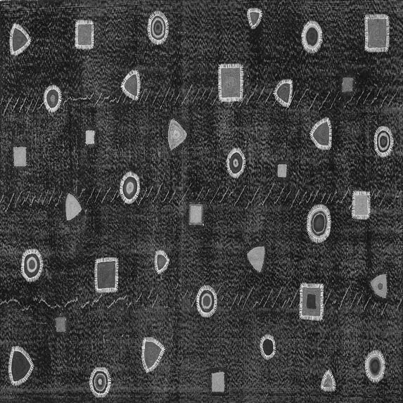 Ahgly Company Indoor Square Abstract Gray Contemporary Area Rugs, 7' Square