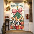 thumbnail image 6 of Christmas Door Cover Banner Corgi Dog Bow Bell Design Merry Christmas Banners Background for Winter Holiday Xmas Party Decoration, 6 of 9