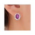 thumbnail image 6 of RYLOS Jewelry For Women Sterling Silver Birthstone Jewelry Ring, Earring & Pendant Necklace Gemstone & Genuine Diamonds 6X4MM  Star Ruby July Birthstone Womens Jewelry Matching  Friendship, 6 of 10